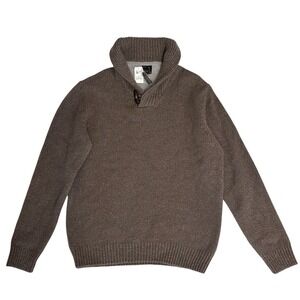 JOS A BANK Executive Collection Wool Shawl Collar Toggle Sweater Sz Large Brown